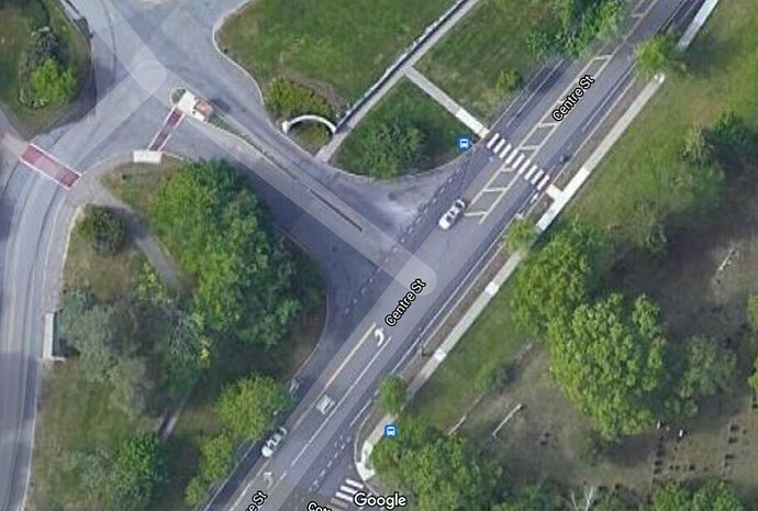 Centre St BC Law School at sidewalk